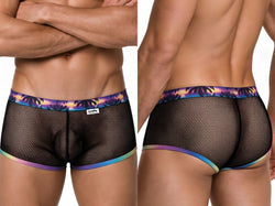 CandyMan 99934 Men's Underwear Breathable Mesh Tropical Trunks Color Black thumbnail 1