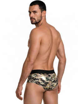 CandyMan 99937 Men's Underwear Supportive Contour Pouch Low Rise Trunks Color Camo thumbnail 3