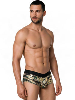 CandyMan 99937 Men's Underwear Supportive Contour Pouch Low Rise Trunks Color Camo thumbnail 4