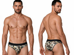 CandyMan 99938 Men's Underwear Contoured Support Low Rise Briefs Color Camo thumbnail 1