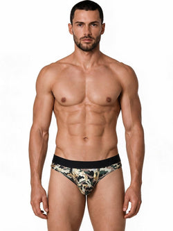 CandyMan 99938 Men's Underwear Contoured Support Low Rise Briefs Color Camo thumbnail 2
