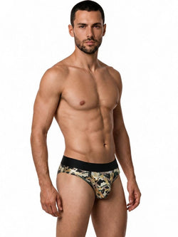 CandyMan 99938 Men's Underwear Contoured Support Low Rise Briefs Color Camo thumbnail 4