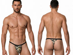 CandyMan 99939 Men's Underwear Minimalist Low Rise Micro Thong Color Camo thumbnail 1