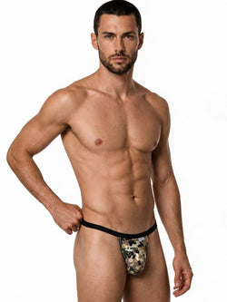 CandyMan 99939 Men's Underwear Minimalist Low Rise Micro Thong Color Camo thumbnail 4