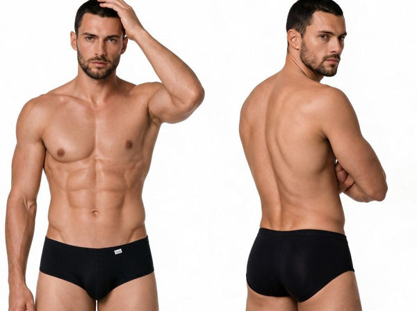 CandyMan 99943 Men's Underwear Sleek Low Rise Trunks Color Black