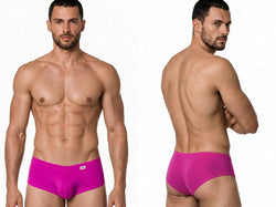 CandyMan 99943 Men's Underwear Sleek Low Rise Trunks Color Magenta thumbnail 1