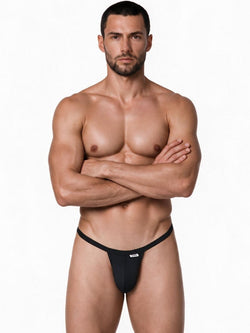 CandyMan 99948 Men's Underwear Sleek Minimalist Thongs Color Black thumbnail 2