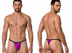 CandyMan 99948 Men's Underwear Sleek Minimalist Thongs Color Magenta thumbnail 1