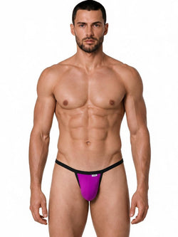CandyMan 99948 Men's Underwear Sleek Minimalist Thongs Color Magenta thumbnail 2