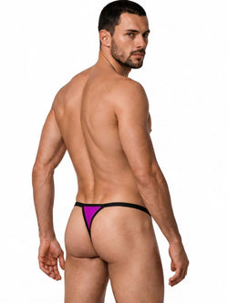 CandyMan 99948 Men's Underwear Sleek Minimalist Thongs Color Magenta thumbnail 3