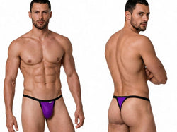 CandyMan 99948 Men's Underwear Sleek Minimalist Thongs Color Orchid thumbnail 1