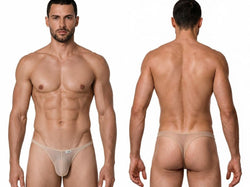 CandyMan 99954 Men's Underwear Sheer Mesh Thongs Color Beige Mesh thumbnail 1