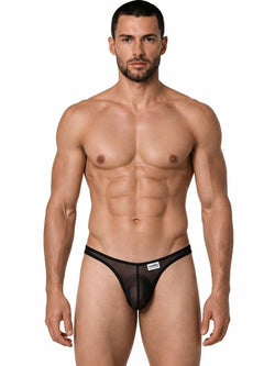 CandyMan 99954 Men's Underwear Sheer Mesh Thongs Color Black Mesh thumbnail 2