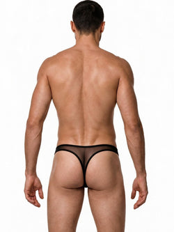 CandyMan 99954 Men's Underwear Sheer Mesh Thongs Color Black Mesh thumbnail 3