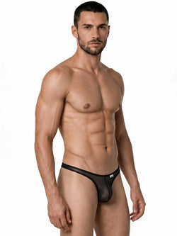 CandyMan 99954 Men's Underwear Sheer Mesh Thongs Color Black Mesh thumbnail 4