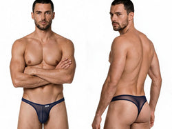 CandyMan 99954 Men's Underwear Sheer Mesh Thongs Color Navy Mesh thumbnail 1