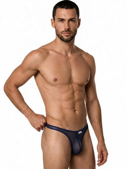 CandyMan 99954 Men's Underwear Sheer Mesh Thongs Color Navy Mesh thumbnail 4