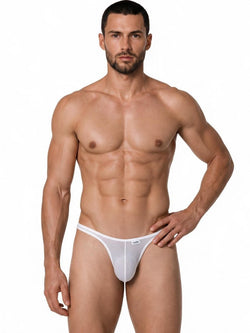 CandyMan 99954 Men's Underwear Sheer Mesh Thongs Color White Mesh thumbnail 2