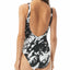 Carmen Marc Valvo Splash Printed O-ring Plunging Tummy Control One-piece Swimsuit Black Multi