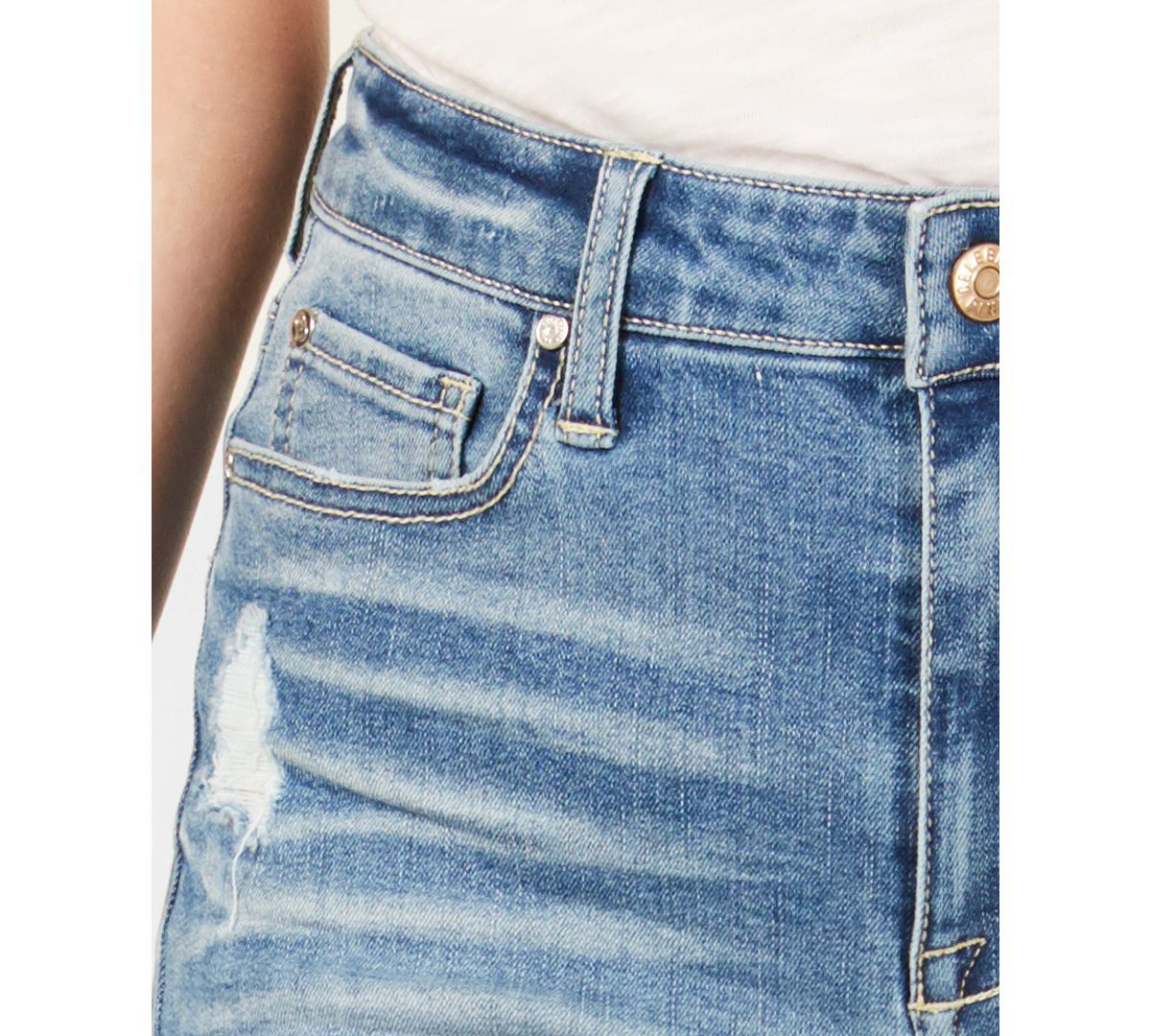 Celebrity Pink Juniors' Ripped Denim Bermuda Shorts Scojo