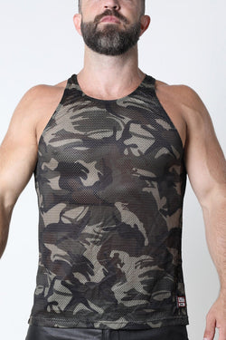 CellBlock 13 Green Ajax Camo Mesh Tank Top thumbnail 1