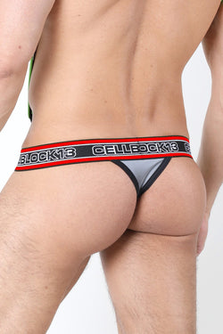 CellBlock 13 Red Rogue X Reflective Zipper Thong thumbnail 3