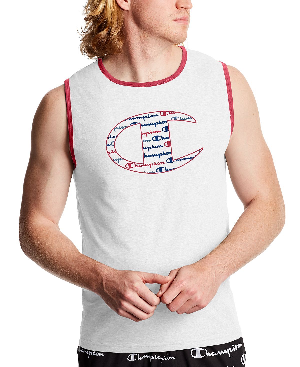 Champion Cotton Logo Tank Top White