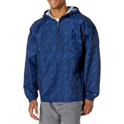 Champion Men's Logo-Print Half-Zip Packable Windbreaker Blue thumbnail 1