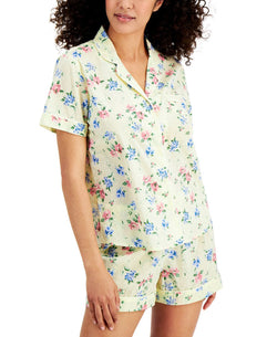 Charter Club Cotton Swiss Dot Shorts Pajama Set Floral Clip Dot thumbnail 3