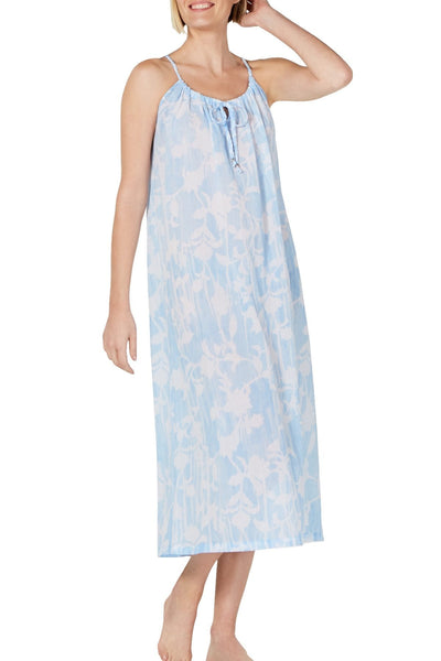Charter Club Intimates Blue Watercolor Printed Cotton Nightgown