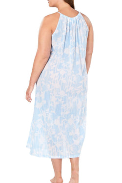 Charter Club Intimates Blue Watercolor Printed Cotton Nightgown thumbnail 4