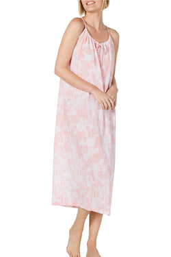 Charter Club Intimates Pink Watercolor Printed Cotton Nightgown thumbnail 1