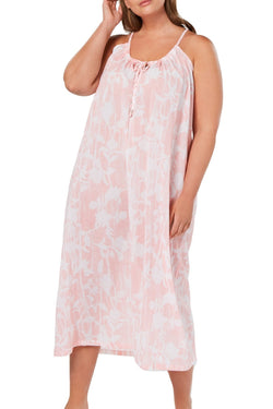 Charter Club Intimates Pink Watercolor Printed Cotton Nightgown thumbnail 2