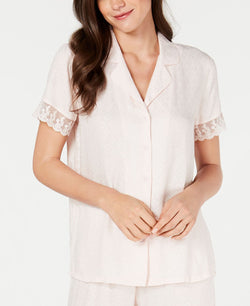 Charter Club Lace-trim Pajama Top Pink Sable thumbnail 1