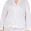 Charter Club PLUS Lace Trim Notch Collar Pajama Top in Block Stripe Lavender