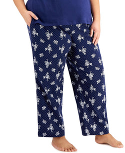 Charter Club Plus Cotton Knit Pajama Pants Floral Toi thumbnail 1