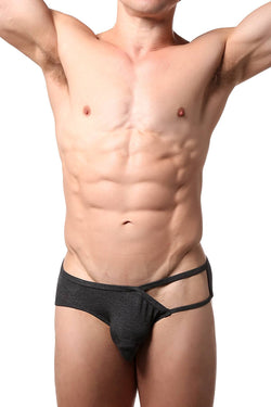 CheapUndies Black Heather Exposed Side Modal Brief thumbnail 3