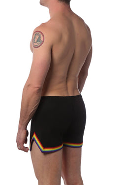 CheapUndies Black Retro Rainbow Shorts thumbnail 2