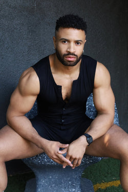 CheapUndies Black Sleeveless Onesie thumbnail 1