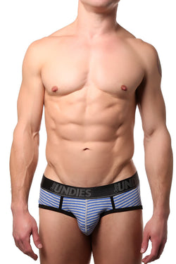 CheapUndies Blue/Grey Striped Brief thumbnail 1