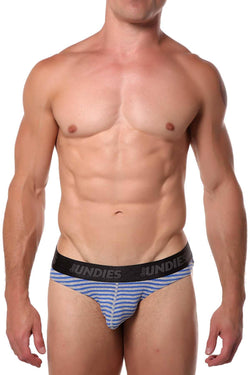 CheapUndies Blue/Grey Striped Thong thumbnail 4