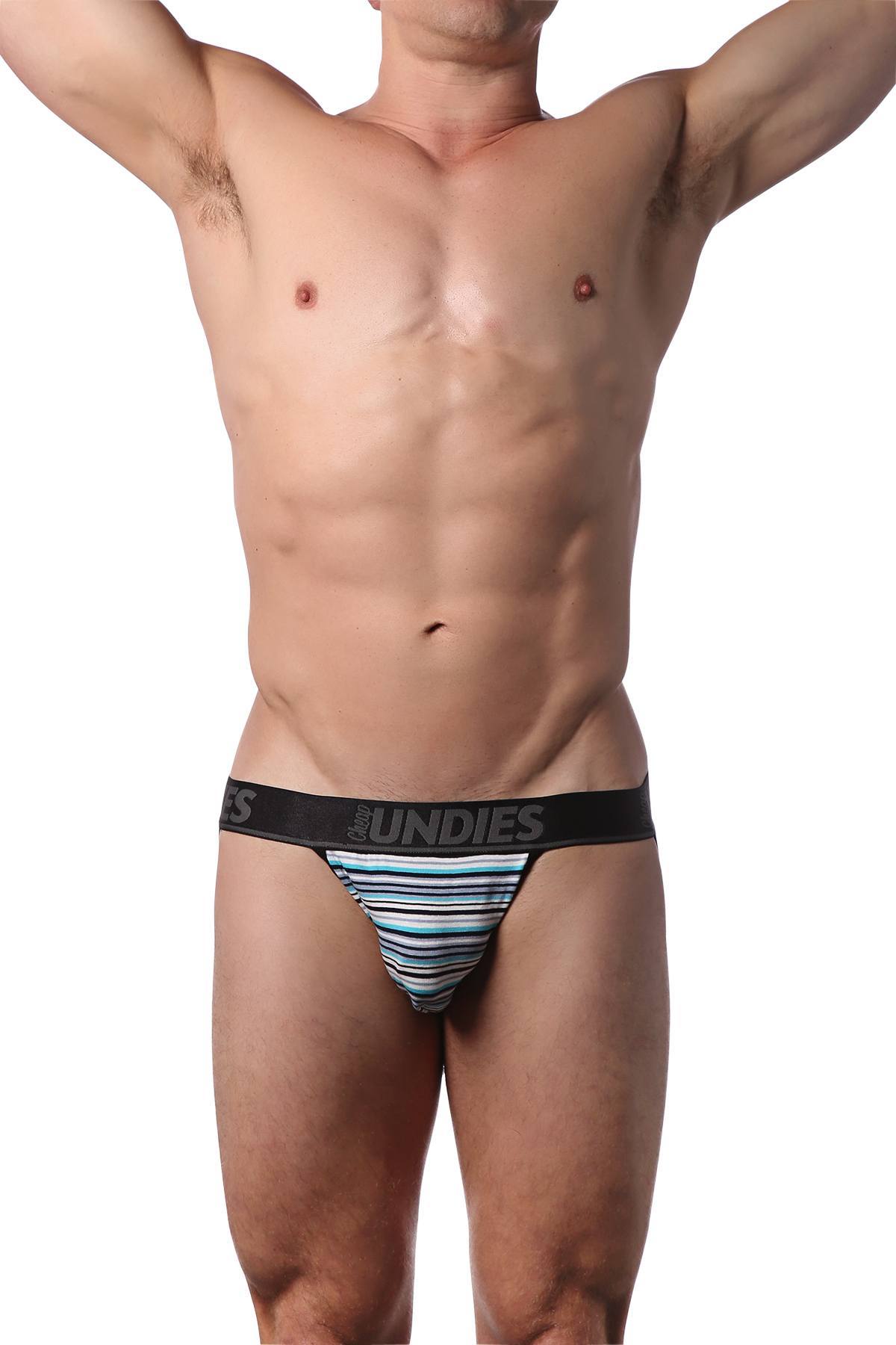 CheapUndies Blue Stripes Cotton Jockstrap