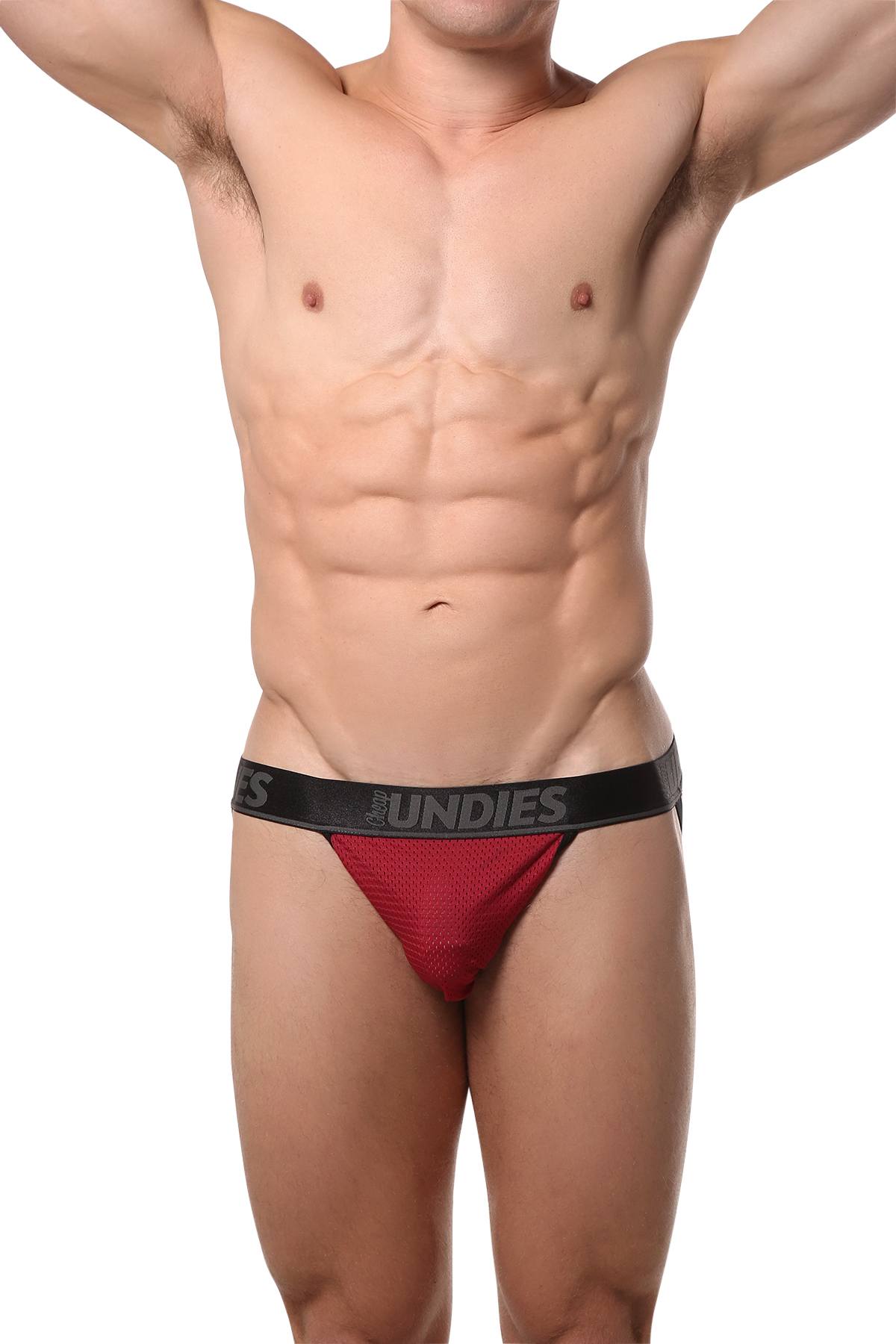 CheapUndies Brick-Red Mesh Jockstrap