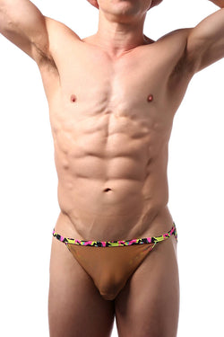 CheapUndies Brown Mesh Trimmed Bikini thumbnail 3