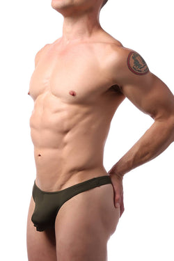 CheapUndies Dark Green Comfort Pouch Thong thumbnail 4