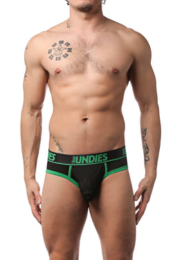 CheapUndies Green Exposed Sport Mesh Brief thumbnail 2