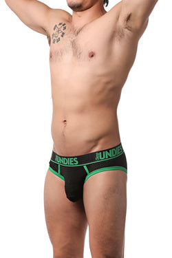CheapUndies Green Exposed Sport Mesh Jockbrief thumbnail 3