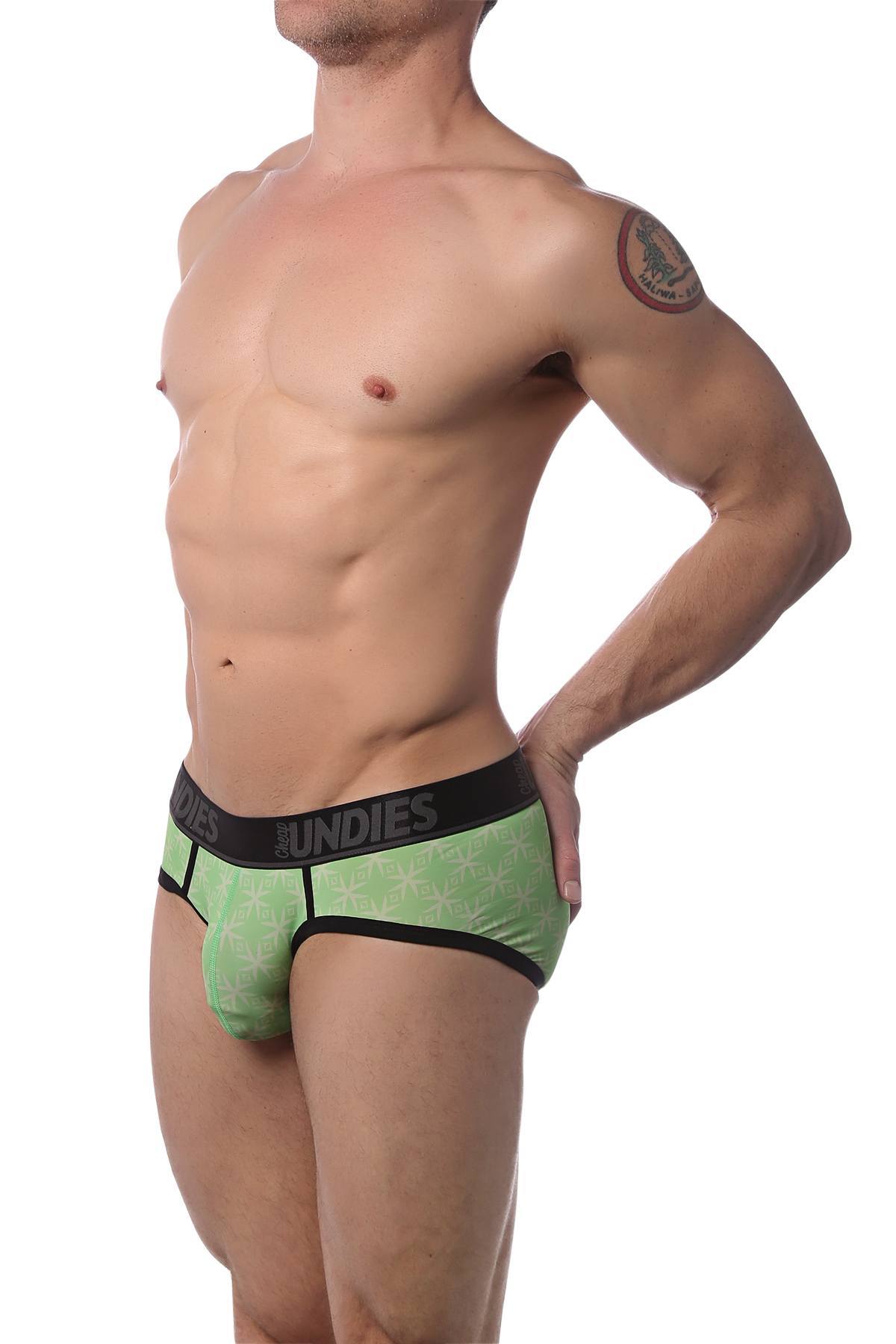 CheapUndies Green Kaleidoscope Brief