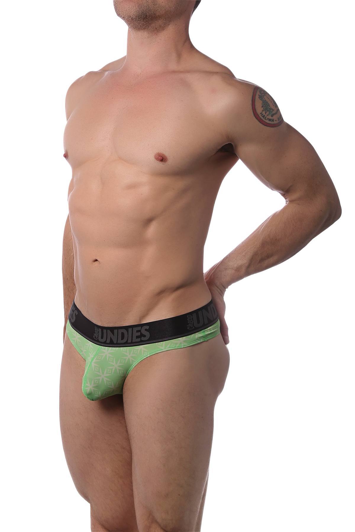 CheapUndies Green Kaleidoscope Thong