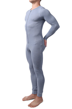 CheapUndies Light Blue Waffle Knit Thermal Union Suit thumbnail 3
